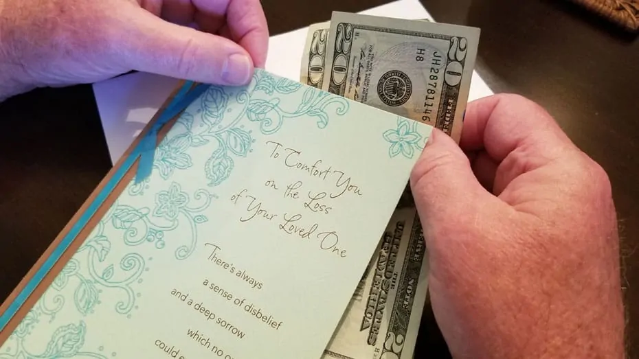 Putting Money in a Condolence Card