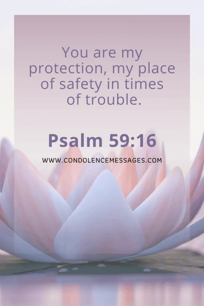 Psalm Verse About Death - Psalm 59:16You are my protection, my place of safety in times of trouble.