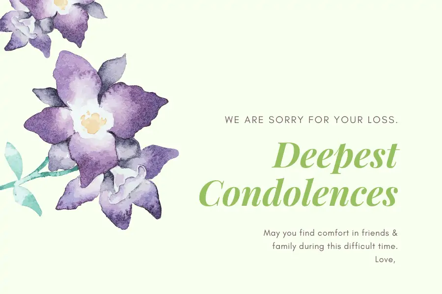 Deepest Condolences - Image with message