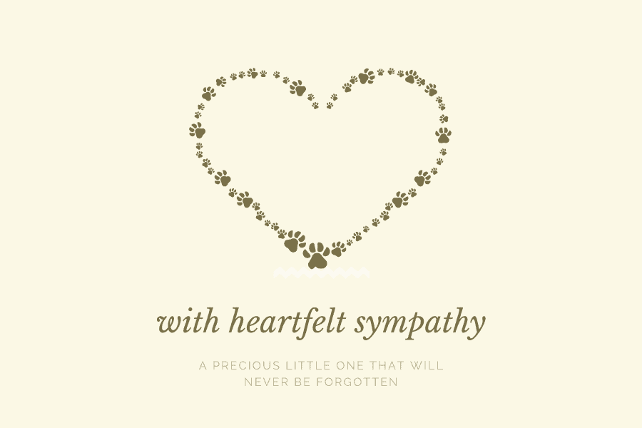 With Heartfelt Sympathy - Image with Flower Hearts.