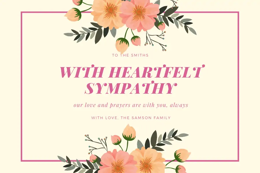 With Heartfelt Sympathy - Sympathy Card Image