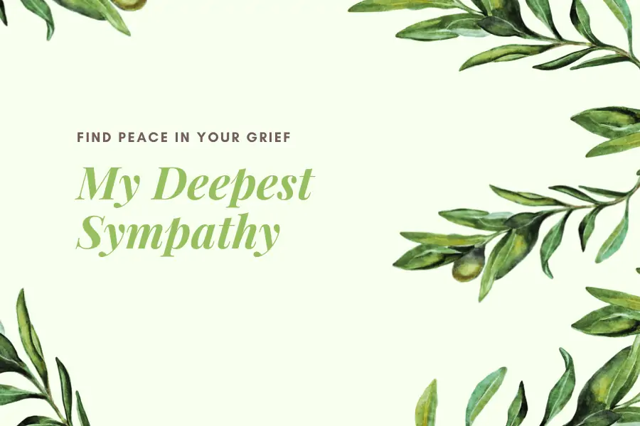 Find Peace In Your Grief - Positive Sympathy Wish on Plain Card 