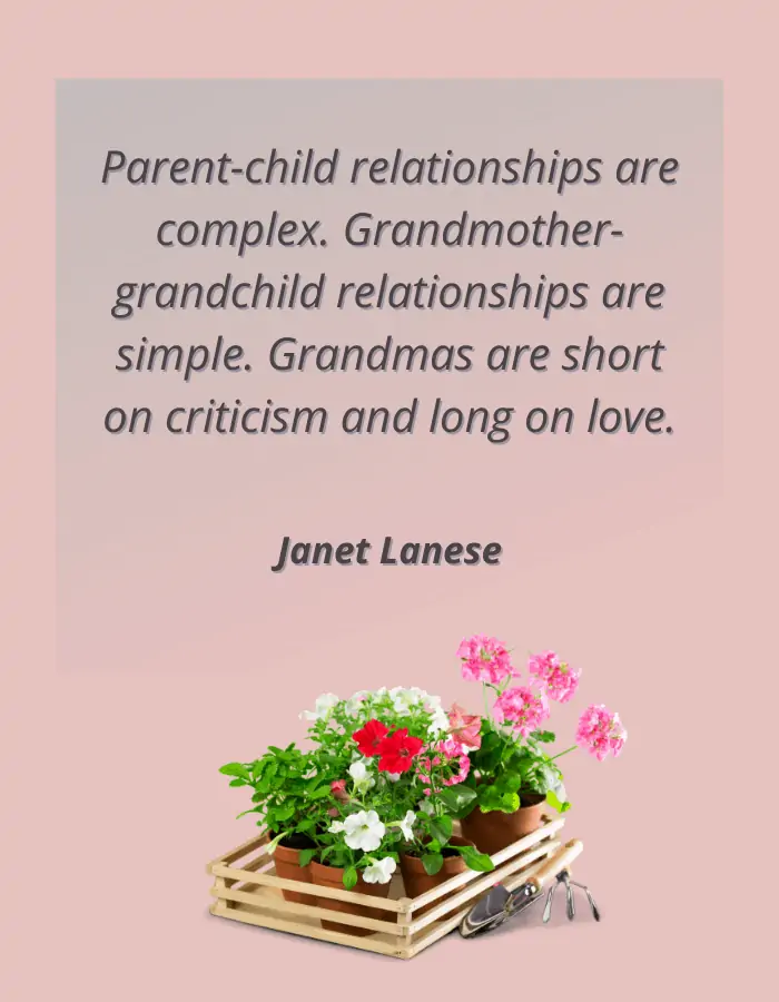 Parent-child relationships are complex. Grandmother-grandchild relationships are simple. Grandmas are short on criticism and long on love. - Janet Lanese