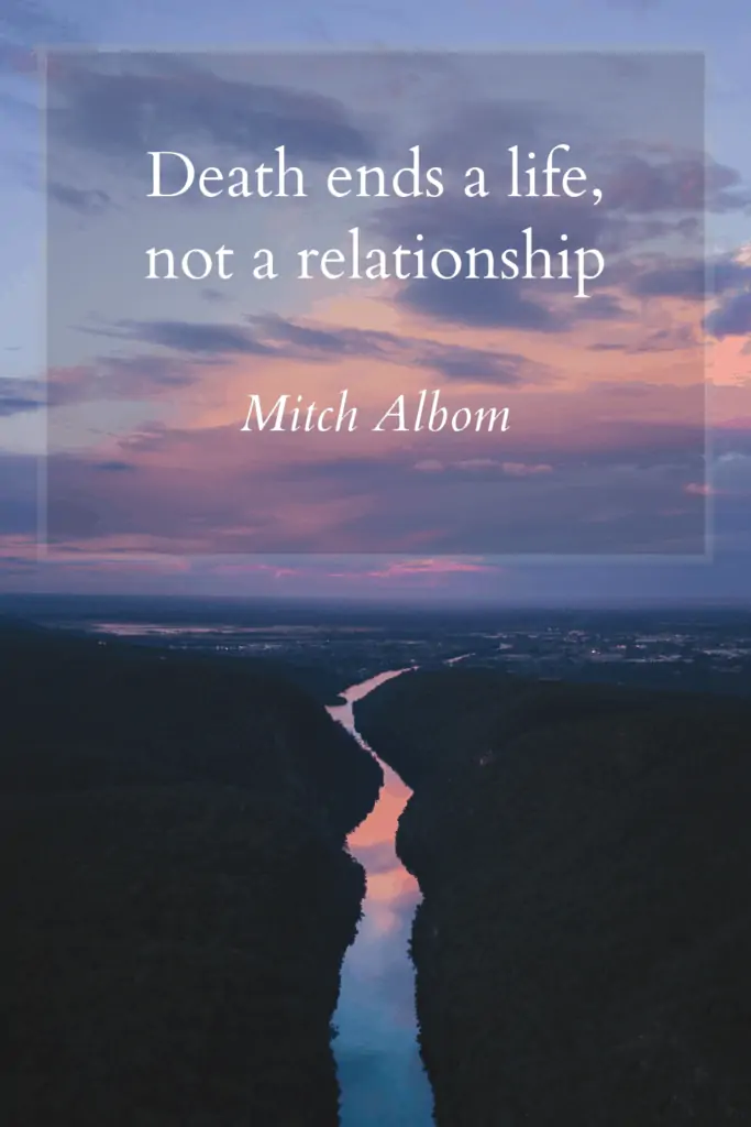 Loss of brother quotes  - Death ends a life, not a relationship - Mitch Albom.