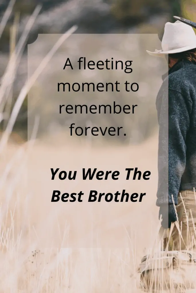 My brother passed away message - A fleeting moment to remember forever - You were the best brother.
