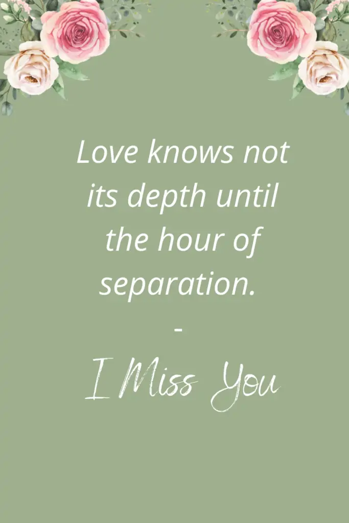 My Brother Passed Away Message - Love knows not its depth until the hour of separation. - I miss you.