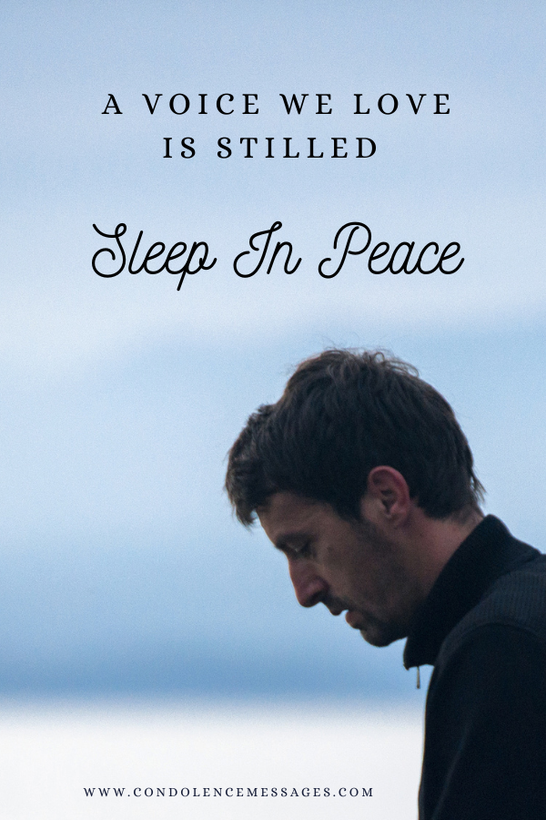 A voice we love is stilled; sleep in Peace! 