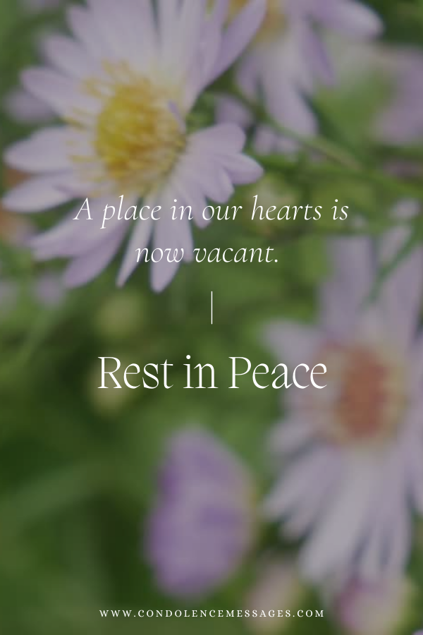 A place in our hearts is now vacant. Rest   In Peace