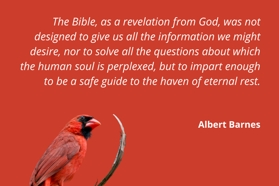 Eternal Life Quote - The Bible, as a revelation from God, was not designed to give us all the information we might desire, nor to solve all the questions about which the human soul is perplexed, but to impart enough to be a safe guide to the haven of eternal rest. - Albert Barnes