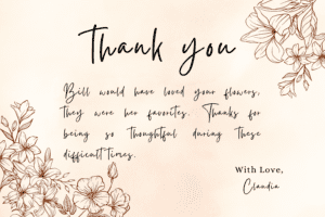 Funeral Thank You Notes - Sample Wording