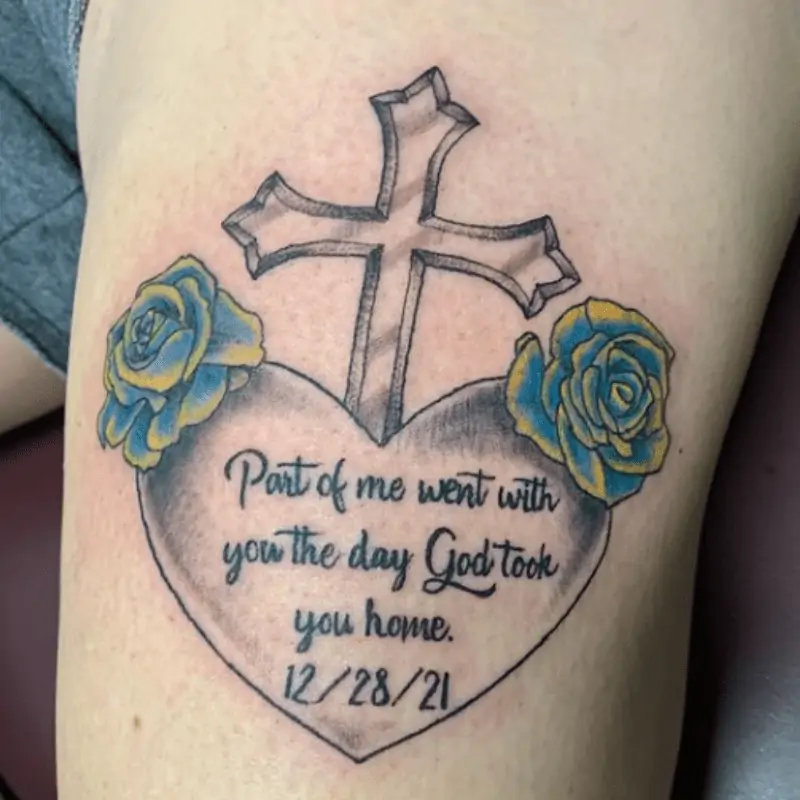 In Loving Memory Quotes - For Tattoos "Part of me went with you the day God took you home."