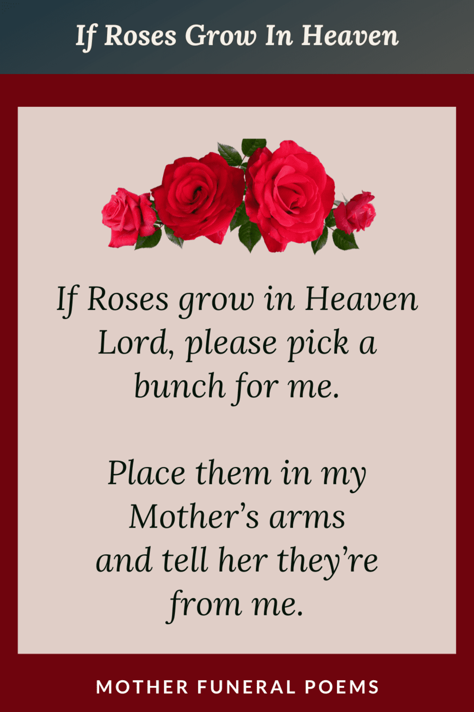 24 Funeral Poems For Mom The Art Of Condolence