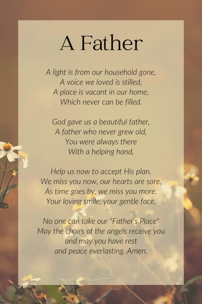 21 Funeral Poems For Dad The Art Of Condolence