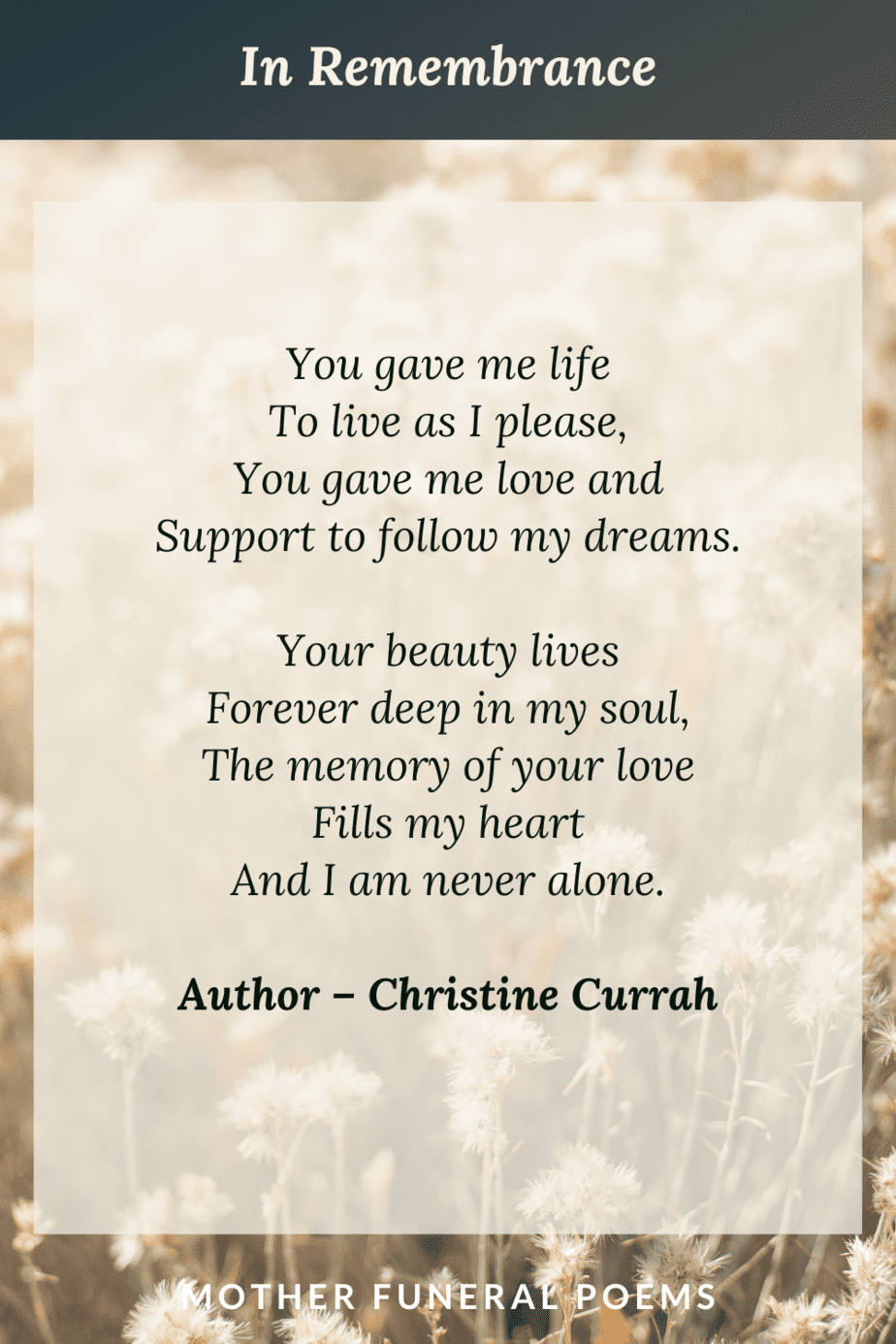 24+ Funeral Poems For Mom - The Art Of Condolence