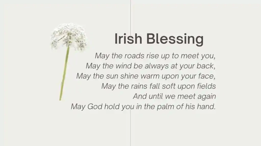 Short Funeral Poem to be Read at my Mother's Funeral - Irish Blessing