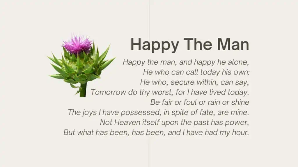 Shor Poem for my Grandfather's Funeral "Happy The Man"