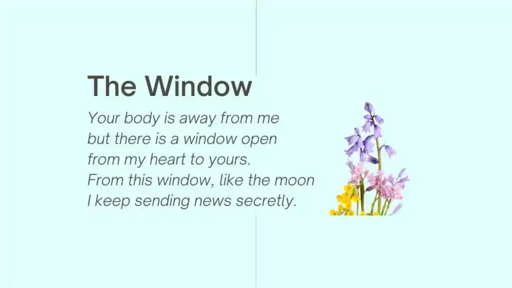 Short Funeral Poem for Sister - "The Window"